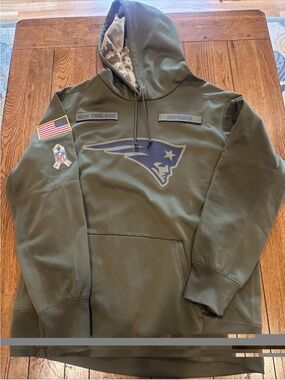 New England Patriots Nike Hoodie Mens XL Olive Salute To Service Military